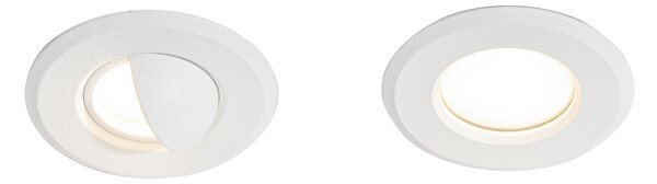 Sada 5 moderních zapuštěných bodových svítidel bílá vč. LED IP67 - Linsey