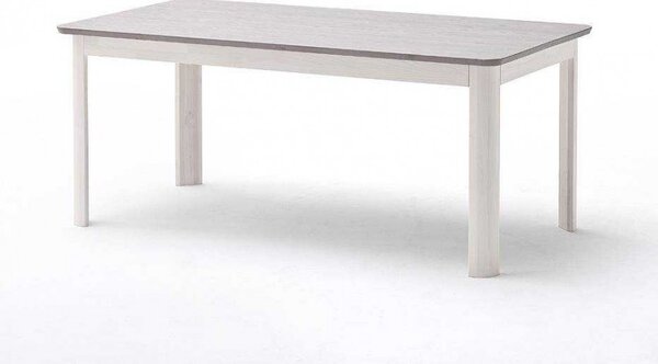 Bílý jídelní stůl s šedou deskou z borovice Malmo 140x90