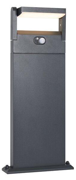 Venkovní sloupkové svítidlo tmavě šedé s pohybovým senzorem 60cm IP54 solární - Judge