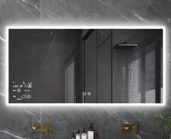 Chytré infrazrcadlo SMART MIRROR 250W | Výhřevnost 4,5 m2 | 80x60 cm | WiFi termostat | Dálkové ovládání | LED světlo | Zrcadlo na šířku