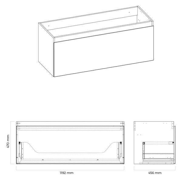 Oltens Vernal skříňka 120x45.6x47 cm pod umyvadlo závěsná bílá 60016000