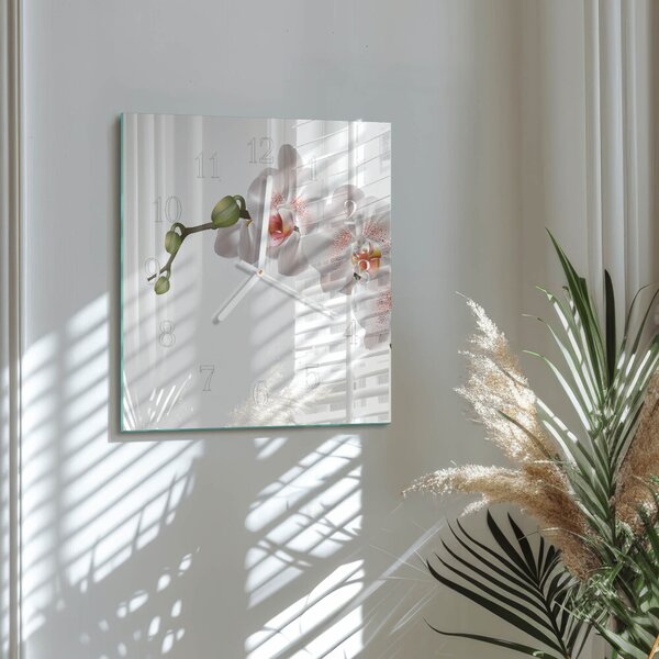 Skleněné hodiny Orchidej zskb-30x30-00083950