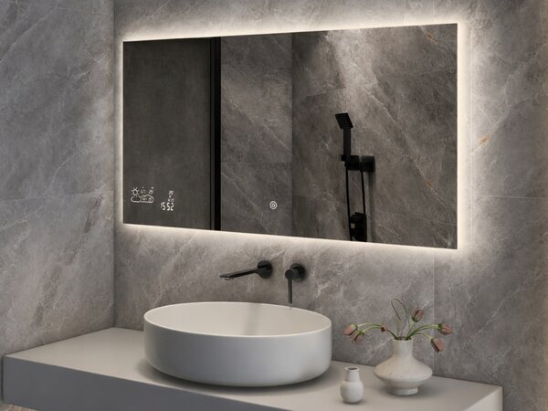 Chytré infrazrcadlo SMART MIRROR 250W | Výhřevnost 4,5 m2 | 80x60 cm | WiFi termostat | Dálkové ovládání | LED světlo | Zrcadlo na šířku