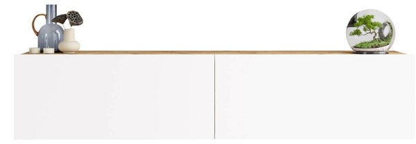 Závěsný TV stolek FREY 10, barva borovice + bílá