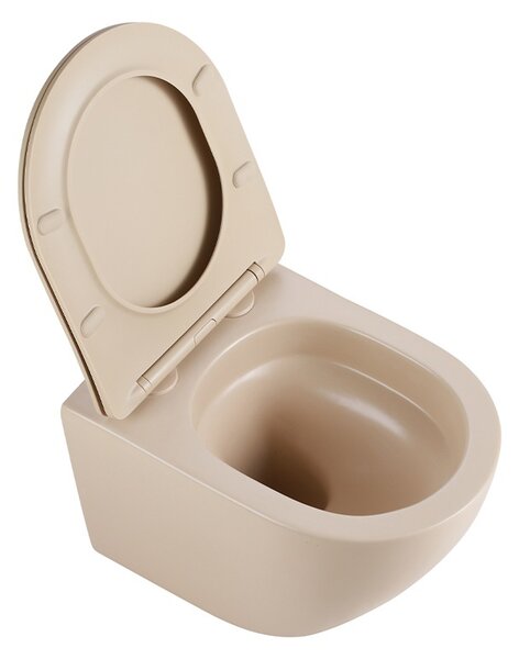 BPS-koupelny Závěsná WC mísa se SoftClose sedátkem HYD-7601, cappucino