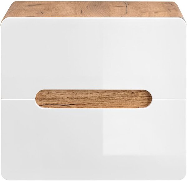 Comad Aruba White skříňka s deskou 60x46x53 cm pod umyvadlo závěsná bílá-dub ARUBAWHITE828-UN-60CMFSC