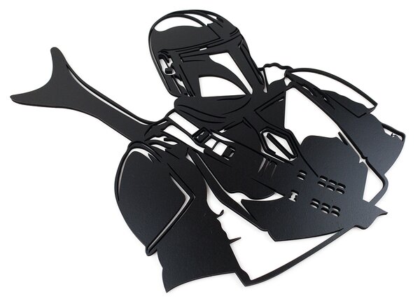 Dřevěná nástěnná dekorace Star Wars Mandalorian černý