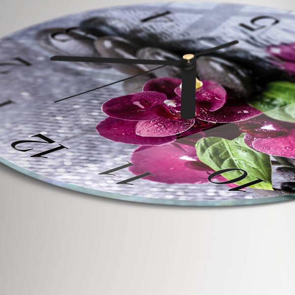 Skleněné nástěnné hodiny Orchidej zsoc-fi30-00178582