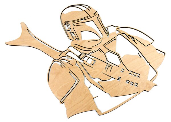 Dřevěná nástěnná dekorace Star Wars Mandalorian