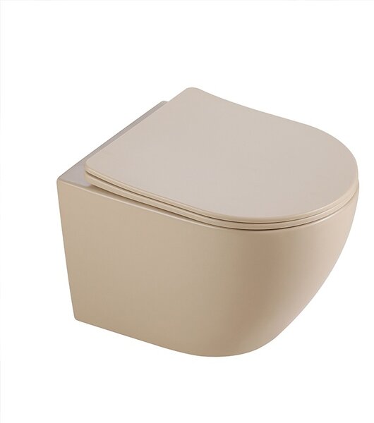 BPS-koupelny Závěsná WC mísa se SoftClose sedátkem HYD-7601, cappucino