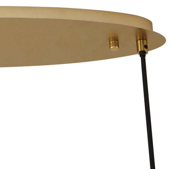 Závěsné svítidlo Art Deco zlaté s jantarovým sklem oválné 5-světelné - Mochan