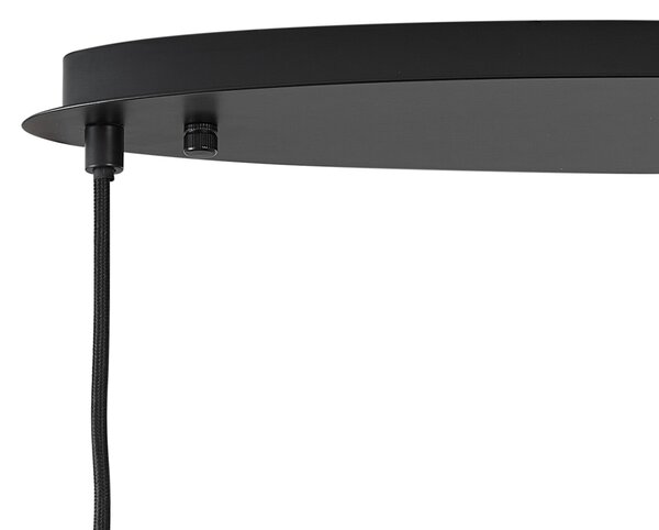 Designové závěsné svítidlo černé s oválným kouřovým sklem s 5 světly - Mochan