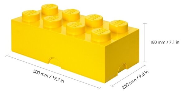 Žlutý úložný box LEGO® Smart 25 x 50 cm