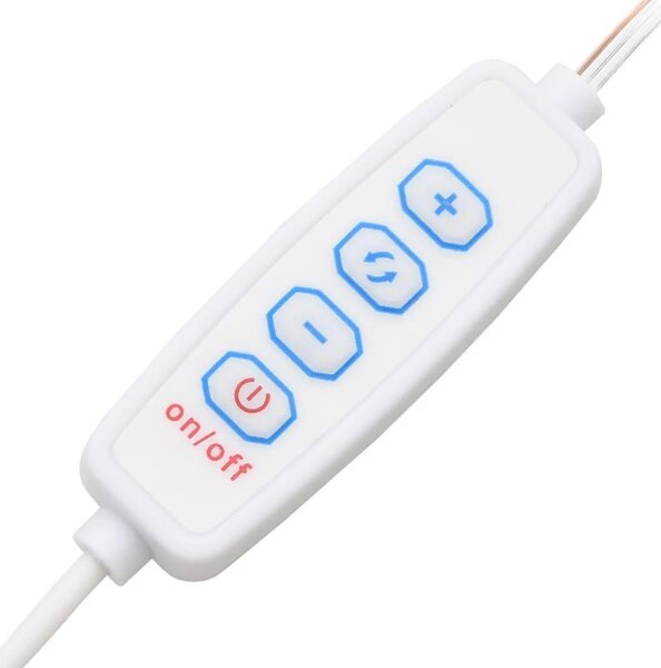 Toaletní stolek s dvojitou zásuvkou a LED osvětlením, bílé barvy, s velkým úložným prostorem