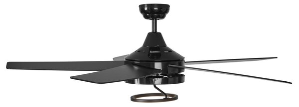 Stropní ventilátor černý 132 cm vč. LED s dálkovým ovládáním - Cool Anello