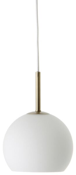 Opálově bílé skleněné závěsné světlo Frandsen Ball 18 cm