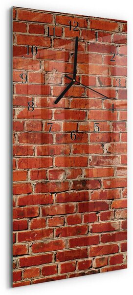 Skleněné hodiny vertikální Cihlová zeď zsppc-30x60-00174011