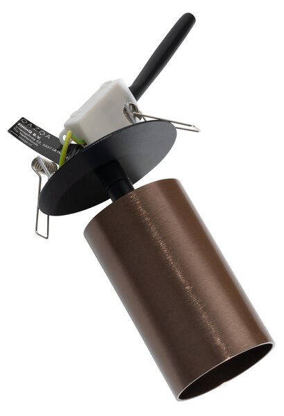 Sada 6 moderních zapuštěných bodových svítidel tmavě bronzová GU10 50mm - Chels
