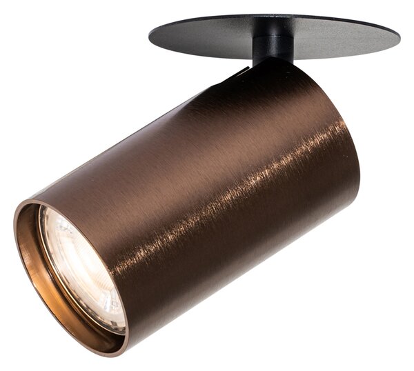 Sada 6 moderních zapuštěných bodových svítidel tmavě bronzová GU10 50mm - Chels