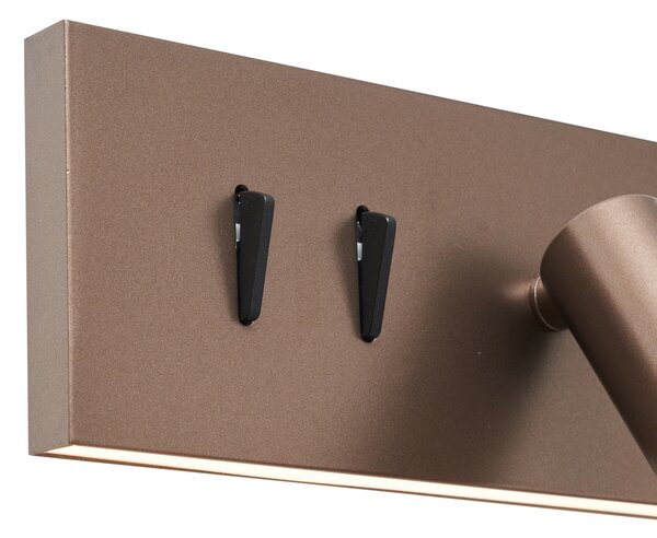 Moderní nástěnná lampa tmavě bronzová nastavitelná s USB-C vč. LED - Modric