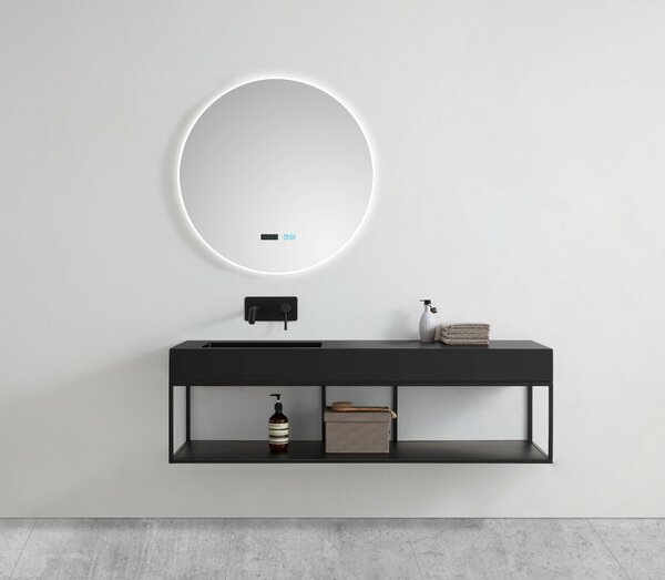 Nástěnné umyvadlo BA8012 - minerální odlitek - 121x45x12 cm - různé barvy - volitelný kovový rám