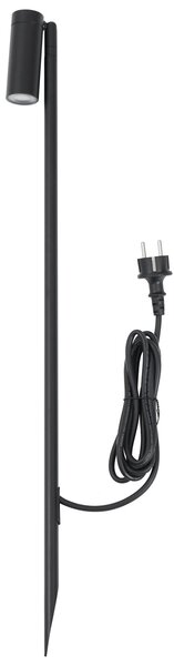 Bodové svítidlo černé 80 cm vč. LED nastavitelné IP65 vč. kabelu a zástrčky - Carl