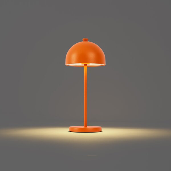 Stolní lampa oranžová vč. LED IP54 dobíjecí s nabíjecí stanicí - Squirrel