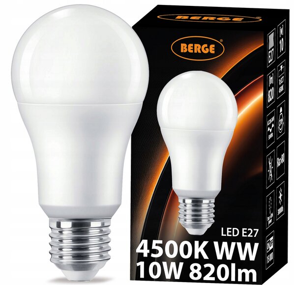 LED žárovka MILIO - E27 - 10W - 820Lm - neutrální bílá BERGE