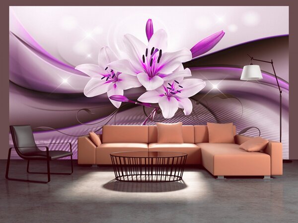 Tapeta lilie Purple + lepidlo ZDARMA Velikost (šířka x výška): 450x315 cm