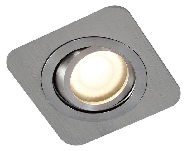 Sada 6 kulatých zapuštěných bodových svítidel Gunmetal GU10 50mm nastavitelná IP44 - Alberto
