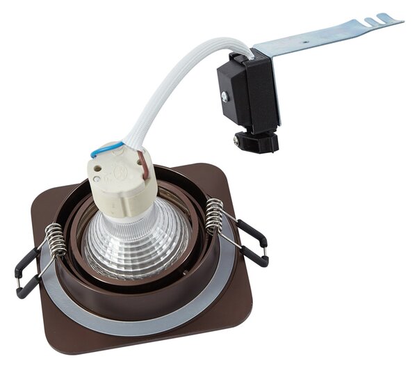 Sada 6 kulatých zapuštěných bodových svítidel tmavě bronzová GU10 50mm IP44 - Alberto