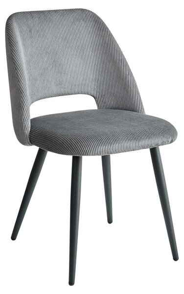 Sada jídelních židlí (2, 4 nebo 6 kusů) – sedák z ribového sametu, ergonomický design, černé kovové nohy