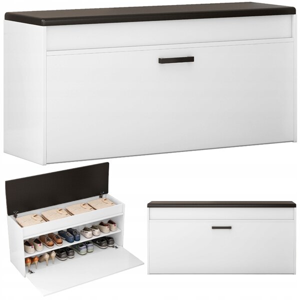 Botník s sedátkem Muvu 100 x 49 x 35 cm bílý