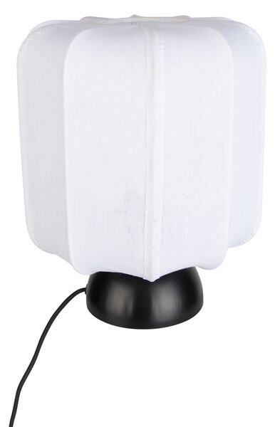 Japandi stolní lampa černá s bílým stínidlem - Nori