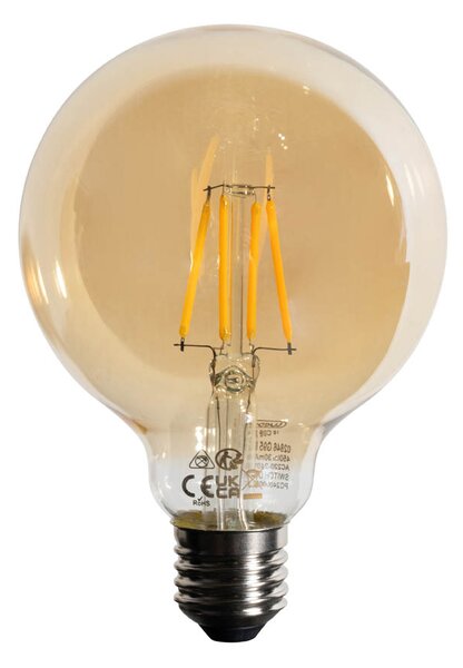Sada 5 ks Stmívatelná LED žárovka E27 G95 5W 450lm 2700K