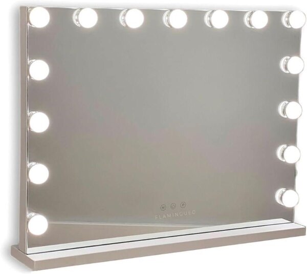 Zrcadlo do koupelny s osvětlením - 15 LED diod - 3 režimy - Nastavitelná intenzita - Ovládání dotykem - USB port