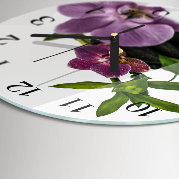 Skleněné nástěnné hodiny Orchidej zsoc-fi30-00178236