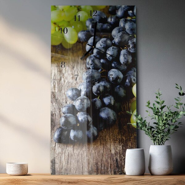 Skleněné hodiny vertikální Hroznová zsppc-30x60-00171370