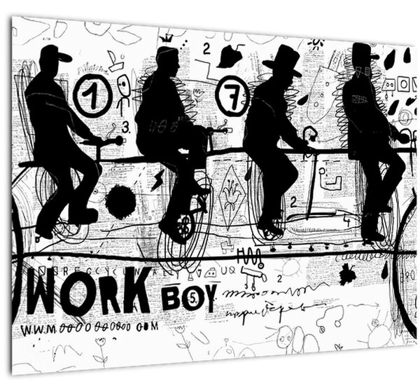 Obraz - Týmová práce, jízda na kole (70x50 cm)
