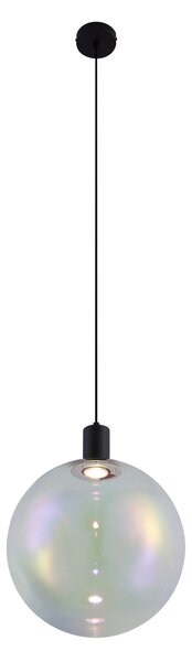 Designové závěsné svítidlo černé s duhovým sklem 35cm - Mallon