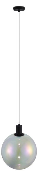Designové závěsné svítidlo černé s duhovým sklem 35cm - Mallon