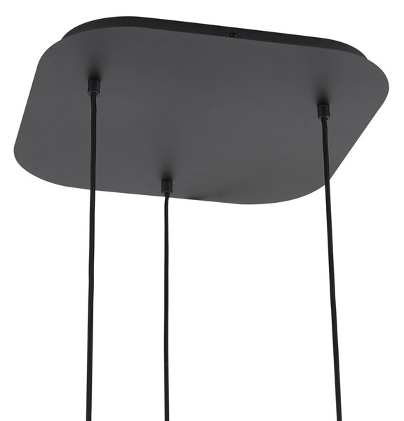 Designové závěsné svítidlo černé se 3 světly a kouřovým sklem - Gus
