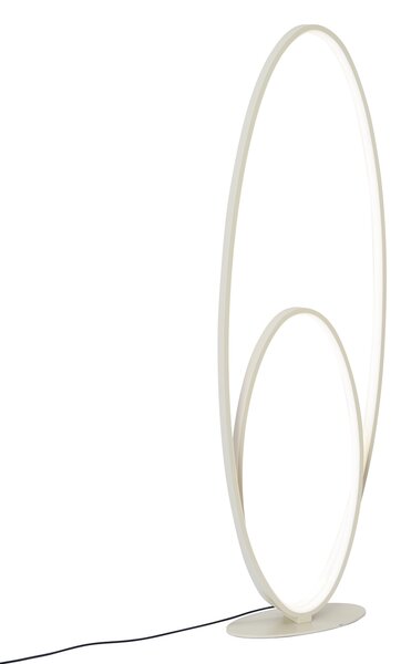 Designová stojací lampa béžová vč. LED 3-stupňové stmívání - Boomerang