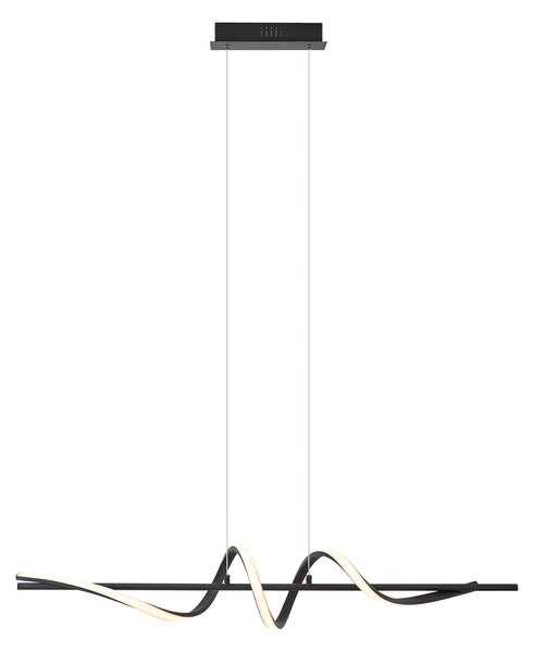 Designové závěsné svítidlo černé 110 cm vč. LED 3-krokové stmívatelné - Wokkel