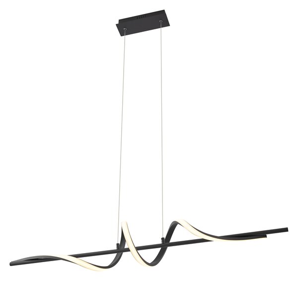 Designové závěsné svítidlo černé 110 cm vč. LED 3-krokové stmívatelné - Wokkel
