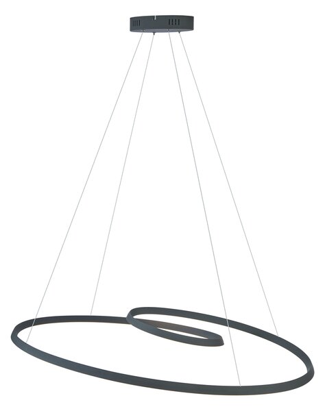 Skandinávské závěsné svítidlo černé 110 cm vč. LED s 3-krokovým stmíváním - Circuit