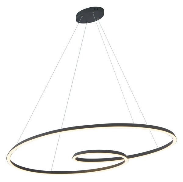 Skandinávské závěsné svítidlo černé 110 cm vč. LED s 3-krokovým stmíváním - Circuit
