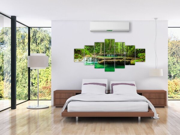 Obraz - Vodopád Erawan v Kanchanaburi, Thajsko (210x100 cm)