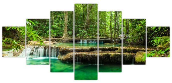 Obraz - Vodopád Erawan v Kanchanaburi, Thajsko (210x100 cm)