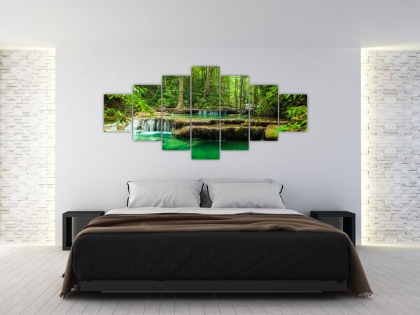 Obraz - Vodopád Erawan v Kanchanaburi, Thajsko (210x100 cm)
